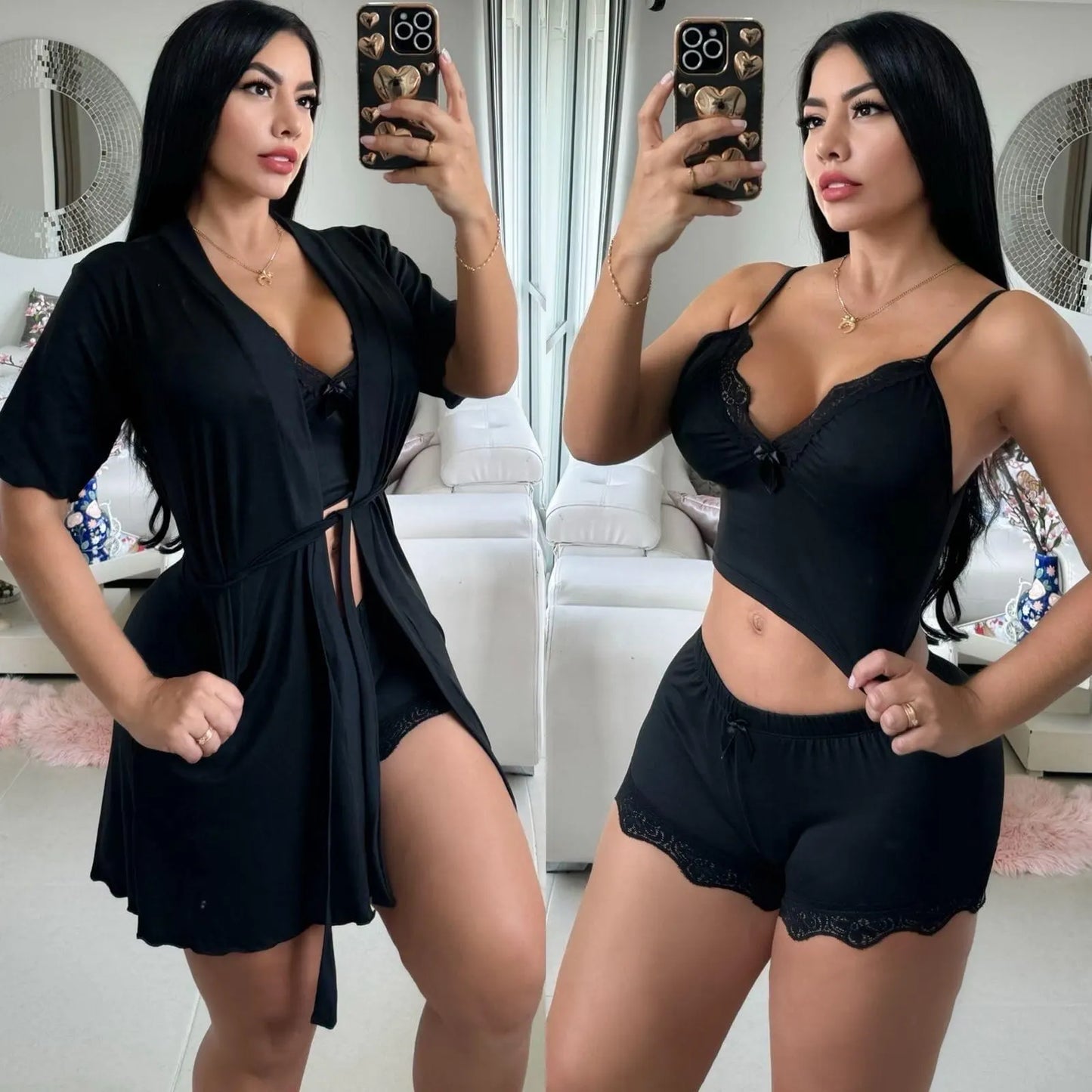 Moon Collection of Black Pajama